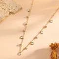 L408 Gold White Mother-of-pearl Necklace