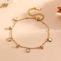 T808 Gold And White Shell Round Bracelet