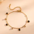 T808 Gold Black Clamshell Round Bracelet