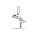 Silver angel wing DIY earring component with polished finish and waterdrop dangle charm - Right Wing (配件061) / Single Piece / Silver