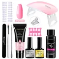 LIMEGIRL Poly Gel Nail Extension Kit with Nude Pink Gel and Mini UV LED Lamp Tool Set - ZH161-PGP004-15ML
