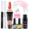 Poly nail gel kit with pink mini UV lamp and natural pink extension gel set - ZH161-PGP009-15ML