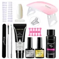 Poly nail gel kit with milk white extension gel, UV LED lamp and professional nail tools - Milk White Poly Gel Set with Lamp (ZH161-PGP006-15ML)