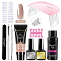 LIMEGIRL Poly Extension Gel kit with UV LED lamp and coffee shade nail art tools - ZH161-PGP011-15ML