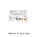 Detailed set of stainless steel earrings featuring crystal studs and textured hoops - Fine Line Hoop and Stud Set (ZE1143) / Gold and Silver Mixed