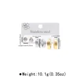 Detailed view of stainless steel earring set with dimensions and weight measurements - Matte Texture Hoop Set (ZE1145) / Gold and Silver Mixed