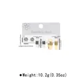 Detailed dimensions of stainless steel stud earrings set with measurement annotations - Matte Half-Circle Earrings Set (ZE1148) / Gold and Silver Mixed