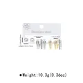 Detailed size chart for stainless steel stud earrings and hoop earrings set on white card - Crystal Hoop Earrings Set (ZE1135) / Gold and Silver Mixed
