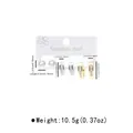 Detail view of gold and silver stainless steel earrings set with sparkling rhinestones - Pave Hoop Ear Buckle Set (ZE1137) / Gold and Silver Mixed