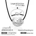 Minimalist polished silver shell pendant on a black cord stainless steel necklace - Silver Conch Shell Pendant (JDN0101325-S)