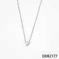 Collar minimalista de acero inoxidable con un colgante de circón en forma de corazón - Collar de Corazón (DP2177) / Plateado