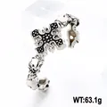 Gotisches Totenkopf- und Kreuzarmband aus Edelstahl im Vintage-Silber-Industriestil - Gothischer Kreuz Totenkopf Stil (KB30088-D)
