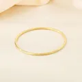 Elegant 3mm 18k gold plated stainless steel slim bangle bracelet for women stackable style - Single Ring / 46mm (Inner Diameter) / Gold