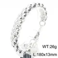 Bracelet gourmette épais en acier inoxydable argenté brillant pour hommes et femmes - Style de Tissage Épaissi (KB188700-Z)