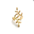 Vintage golden leaf branch ear cuff with hollowed plant design for non-pierced ears - Gold