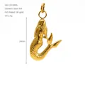 Zeemeermin hanger van 18K verguld roestvrij staal voor het maken van DIY sieraden - Zeemeermin Stijl (ZA1989G)