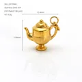 Gedetailleerde 18K vergulde roestvrijstalen theepot bedel voor het maken sieraden - Theepot Stijl (ZA1994G)