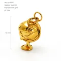 Golden 18K gold plated stainless steel globe pendant, 16.7mm DIY jewelry charm - Globe Style (ZA1997G)