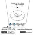 Wave-shaped stainless steel necklace with blue and clear zircon stones for women - Silver Blue Wave (JDN0301330-S-BL) / Silver