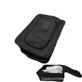 Borsa porta scarpe da viaggio nera impermeabile con patch TRAVEL e vista della capacità - Nero
