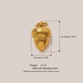 Gold plated stainless steel acorn food pendant with 13.4mm height and 8.7mm width - Pinecone Pendant Only (Without Chain) / Gold
