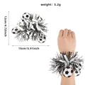 Soccer cheerleading pom-pom wristband with mini football charms and dimensions 15x12cm - One Size / Black & White Style
