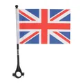 Mini UK Union Jack flag for electric scooter and bicycle handlebars with adjustable clamp - UK Style
