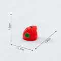 Miniature red resin Christmas gift bag figurine for decor, size 1.5x1.7cm - Money Bag