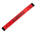 Red Albania 2026 World Cup soccer scarf with black double-headed eagle and satin finish - 135cm / Albania