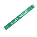 Saudi Arabia satin fan scarf in green with white tassels and bold national emblem - 135cm / Saudi Arabia Flag
