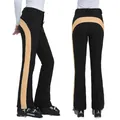 Pantalon de ski noir et jaune pour femme, imperméable avec coupe slim et poches zippées - XS / Bas / Noir & Or