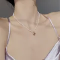 Large Heart Pearl Choker Style