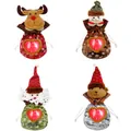 Set mit vier Weihnachts-Geschenkbeuteln mit 3D-Plüschfiguren und herzförmigem Fenster - Herz-Fenster Stil (4-teiliges Set)