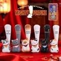 Set of 6 cute long-armed lucky cat figurines in various colors for desktop decoration - Long Arm Mighty Lucky Cat Series (99909) / Set of 6