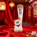 Cute Capybara Lucky Cat variant in beige and brown with golden bell desktop decor - Fortune Cat (99909)