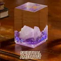 Cute Capybara desk ornament featuring spiritual amethyst stones in an acrylic box - Spiritual - Amethyst (1188-54) / 1 Piece