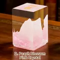Capybara desktop ornament with pink crystal mountains and floral petals in a clear case - Romance - Rose Quartz (1188-54D)