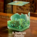 Creative Capybara desk ornament with green fluorite stones in acrylic mountain display - Ornament Series / Career - Green Fluorite (1188-54)