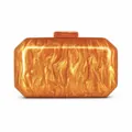 Chic marble pattern acrylic crossbody clutch bag with geometric octagonal design - Marble / Orange