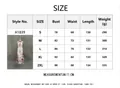 Detailed size guide table for women's leopard print halter maxi dress with measurements - S / White