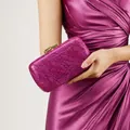 Elegante bolso de noche de acrílico mármol púrpura con cierre dorado para bodas - Rosa Rojo