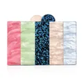 Vertical striped acrylic evening clutch bag with marble texture and chain strap - Five-Color Patchwork Marble