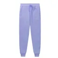 Lavender unisex fleece jogger pants with adjustable drawstring and ribbed cuffs - Light Purple