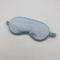 Light blue faux silk sleep mask with elastic strap for light blocking and eye protection - Baby Blue