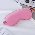 Premium soft pink faux silk sleep eye mask with comfortable elastic head strap - Light Rose Red