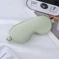 Soft light green silk sleep mask with elastic strap for travel and restful rest - Grass Green