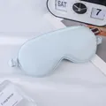 Light blue imitation silk sleep mask with elastic strap for travel and home use. - Fresh Blue
