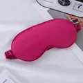 Magenta silk sleep mask with elastic strap for light blocking and comfortable travel - Rose Red