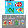 Pegatinas estáticas para ventanas Navidad 2027 de renos y copos de nieve decorativos - Color Navidad Año Nuevo 2026