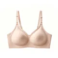 Seamless nude wire-free bra with adjustable straps for supportive everyday comfort - S / Beige